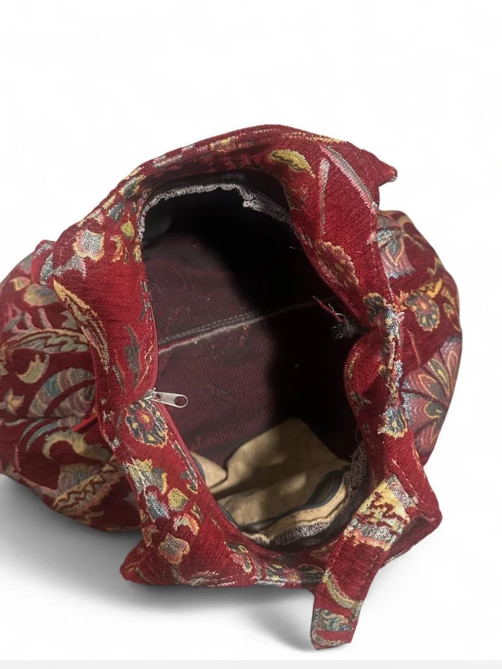 Vintage Handmade Tapestry Bag made in Istanbul Tapestry Shoulder Bag – Burgundy